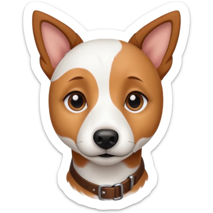 a fully white jack russell the size of a kelpie with light brown ears and a light brown patch on one eye sticker