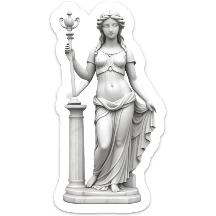 Roman Parian Marble Statue of Aphrodite, classical ancient sculpture of the goddess of love sticker
