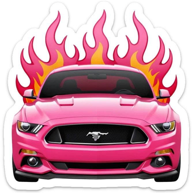 Ford Mustang with center black strip design and in written 309 and in front real pnky sticker