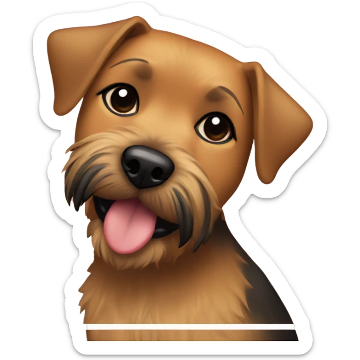 Make an emoji of a girl named nikki with a border terrier that is a Gemini sticker