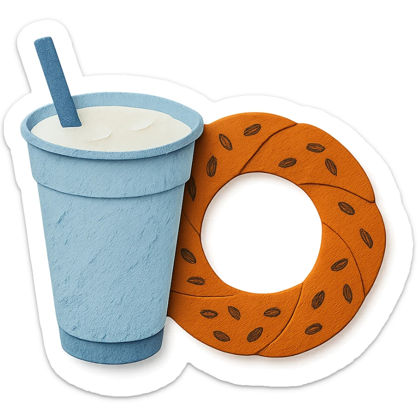 ayran and simit together sticker
