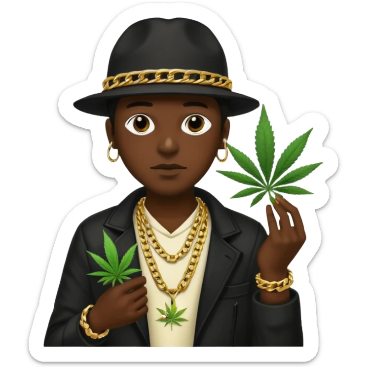 dealer from gang with cannabis on hand styler gangster sticker