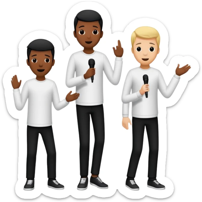 Five silhouettes of singing guys for 'I Want It That Way' by Backstreet Boys sticker
