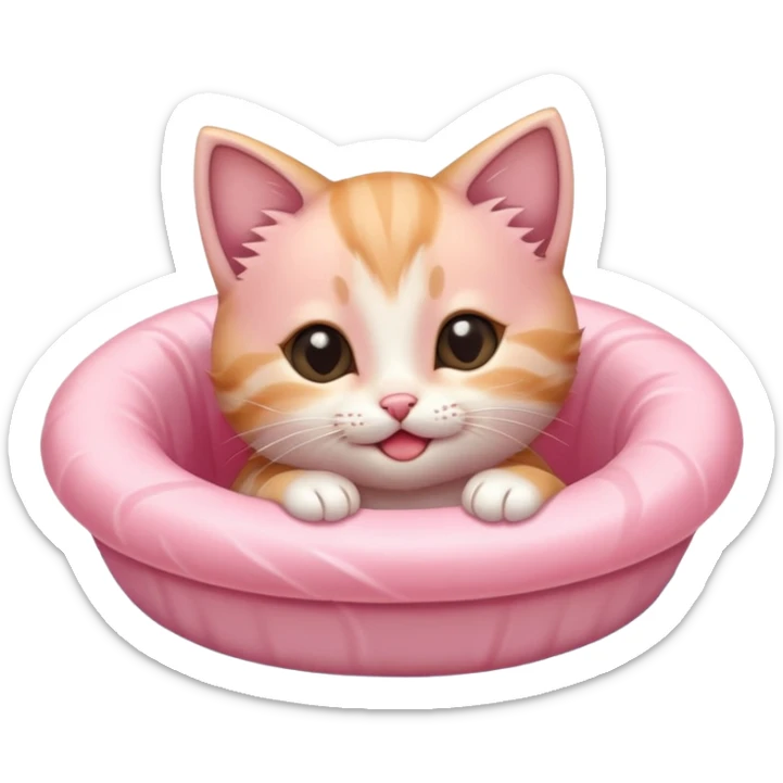 A kitten feeling a whirlpool of happiness. Blushing and feeling in love, grinning and smiling and making a kissy face. Something sweet and perfect to send to someone you love, not a familiar love something more deep and profound sticker