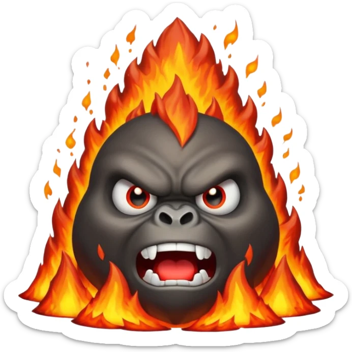 can i have an image of an angry volcano erupting with an angry face. dont make it look like a garilla sticker