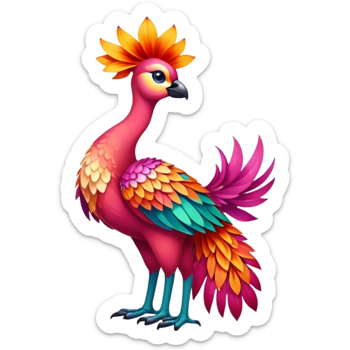 Colorful exotic tropical floral Falvie-Fionbri, full body sticker