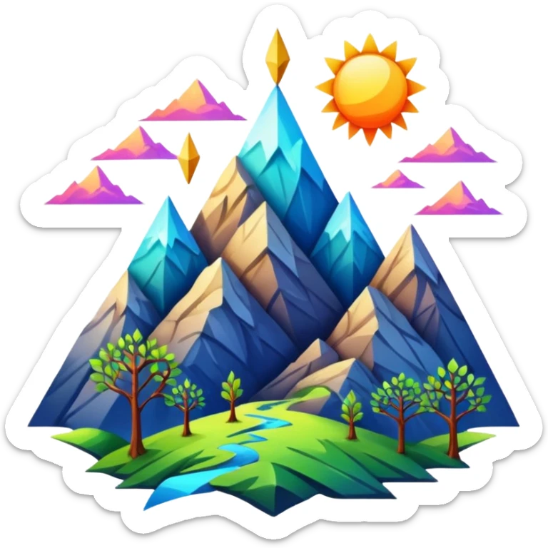"Generate an inspiring emoji for spiritual growth. Upward arrows, growing plants, ascending light, mountain peaks, or transformation symbols. No human figures - focus on growth, progress, and spiritual elevation through abstract shapes." sticker