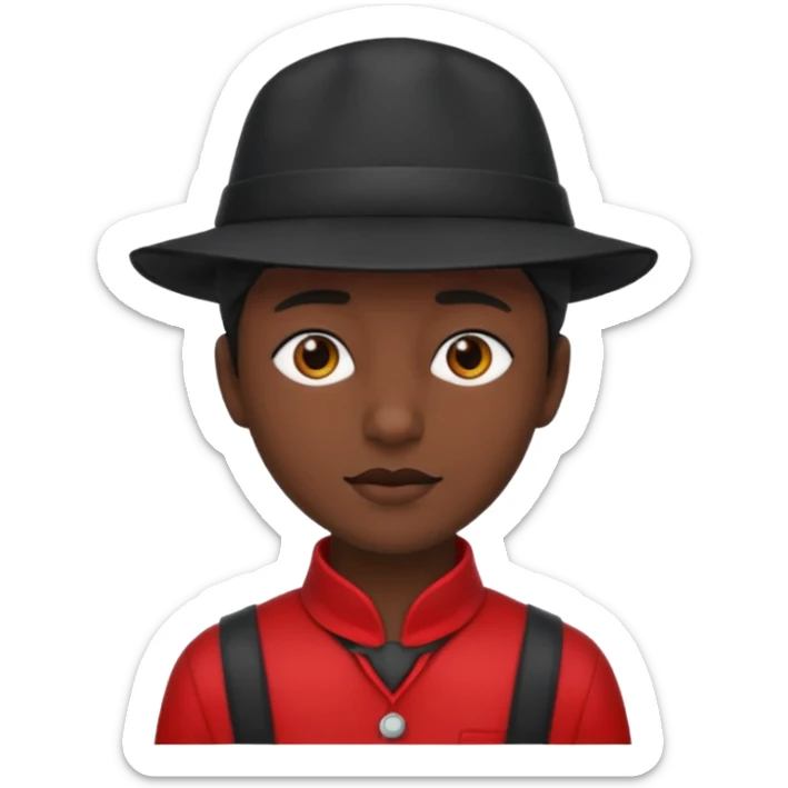 Typische zwartepiet, de knecht van Sinterklaas, met een pietenpak, kraag, muts sticker