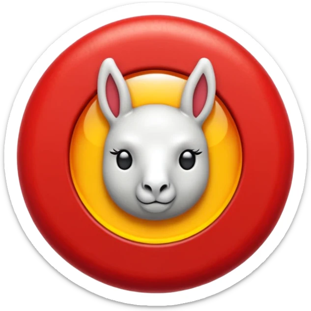 Emoji 3D brillante de un sol rojo con llamas redondeadas y volumen, bordes suaves, iluminación suave. En el centro un círculo blanco con aro rojo y una letra “U” roja en relieve. Estilo emoji iOS, acabado glossy, fondo transparente. sticker