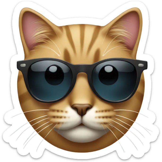 Cat with sunglasses sticker