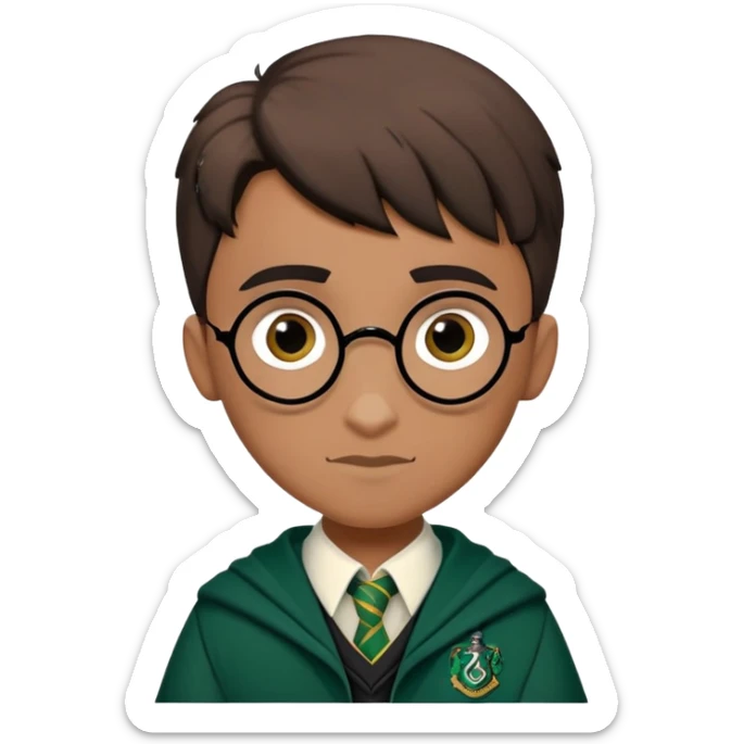 louis cordice is Blaise Zabini in harry potter, wear hogwarts slytherin uniform sticker