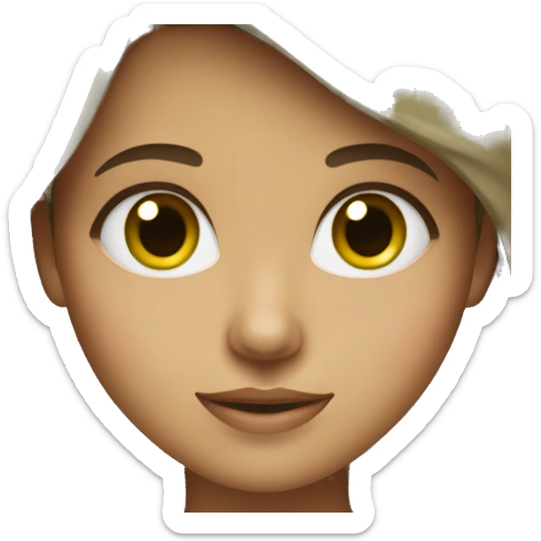 Girl with brown hair green eyes and olive skin sticker