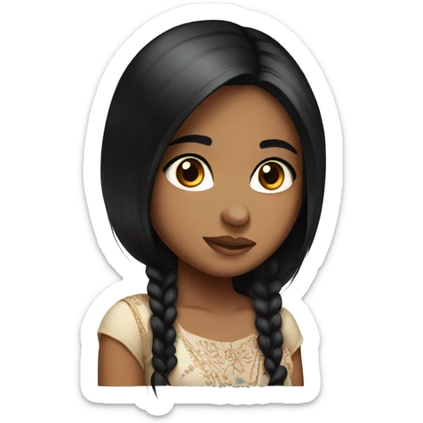 Gujarati big eyed pretty straight black hair girl  sticker
