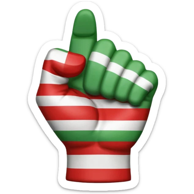 This fist emoji ✊ but instead of yellow it’s the three Italian flag colors. Don’t change anything about the fist shape or shading, just the 3 colors striped  sticker