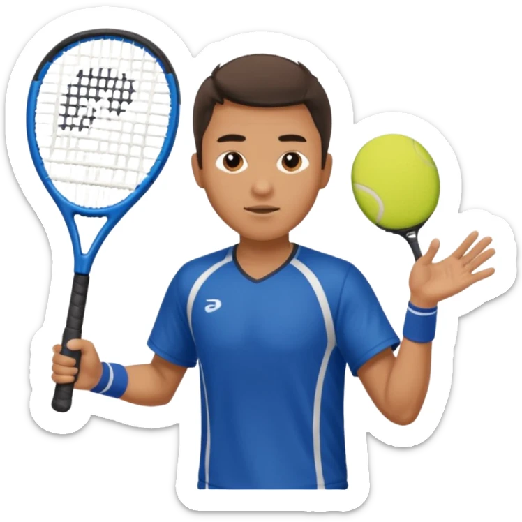 Male, eurasian, wearing sports cloth, swinging padel raquet sticker