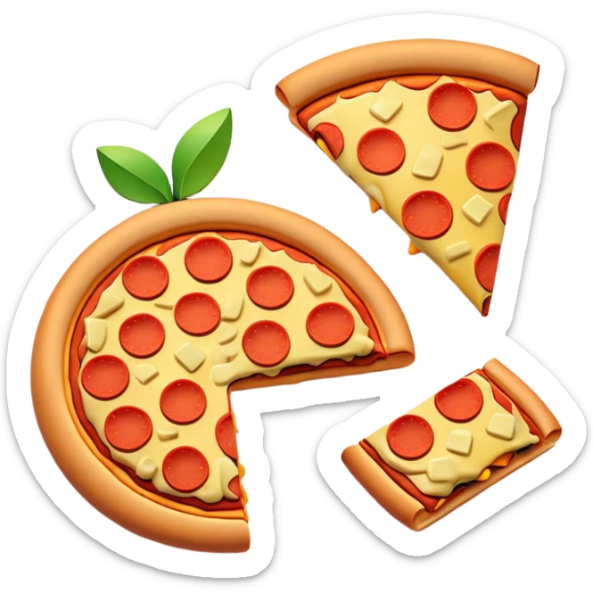 Clash of Clans aesthetic: Cinematic Playful Pixel 3D Food (Pizza, Burger, Apple) Portrait Emoji, rendered in a 3D vector-style similar to standard emojis with minimal shading and bold, simplified shapes. A compact, distinct form with signature details, softly glowing with a pixelated adventure charm. Simplified yet unmistakably iconic, highly detailed and consistent, glowing with a soft radiance and high shine. Stylized with a touch of classic pixel-art charm and a soft glowing outline, capturing the essence of a beloved gaming relic with a friendly, playful manner! sticker