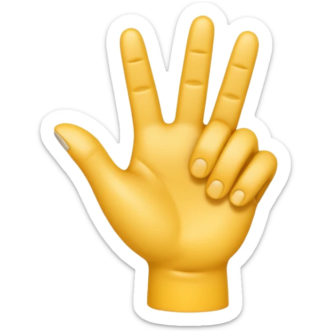 A 3D emoji in iOS emoji aesthetic style of a hand making a trigger-like gesture, with the index finger extended forward and the thumb raised upward, other fingers folded, clean white background, glossy and smooth Apple-style design

 sticker