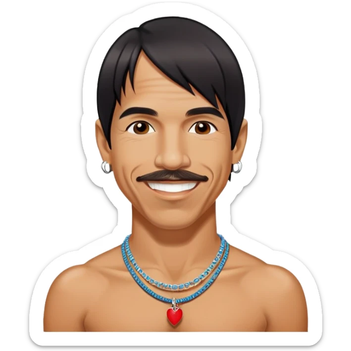 portrait of Anthony Kiedis, lead singer of Red Hot Chili Peppers sticker