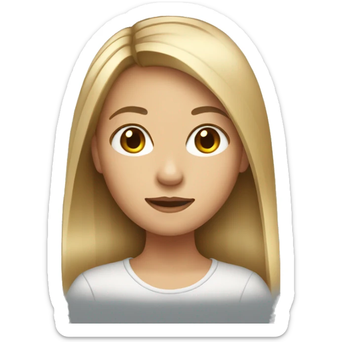 girl with straight hair sticker