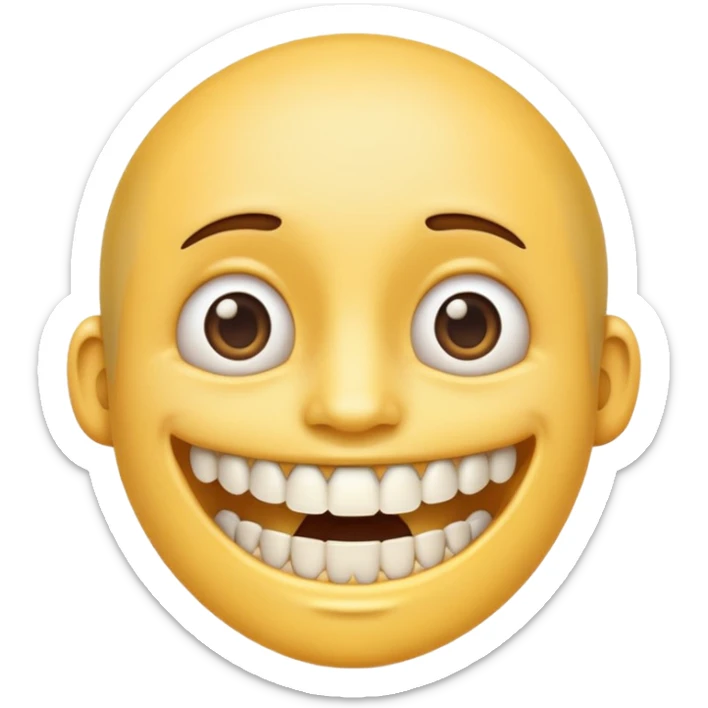 Emoji avec un appareil dentaire et des bagues sur les dents  sticker