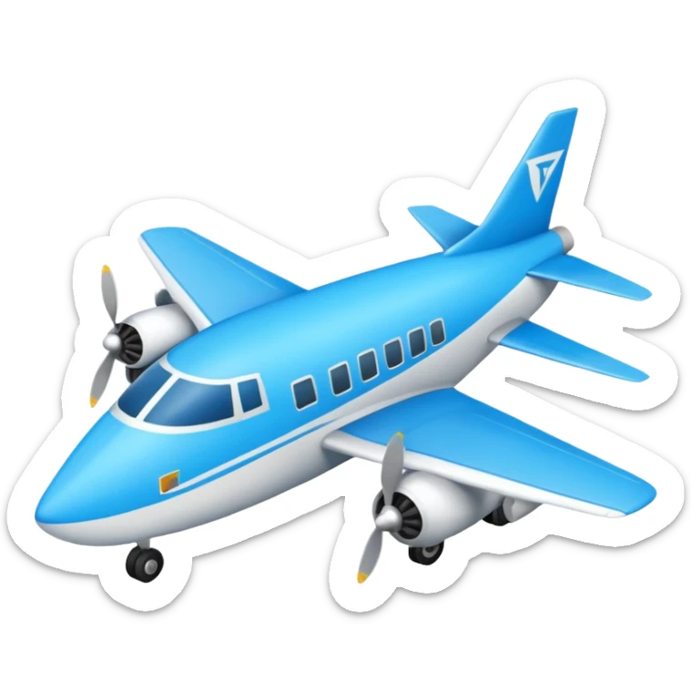 Créame un emoji que sea la función de estos dos y que el avión esté adentro 🔺✈️ sticker