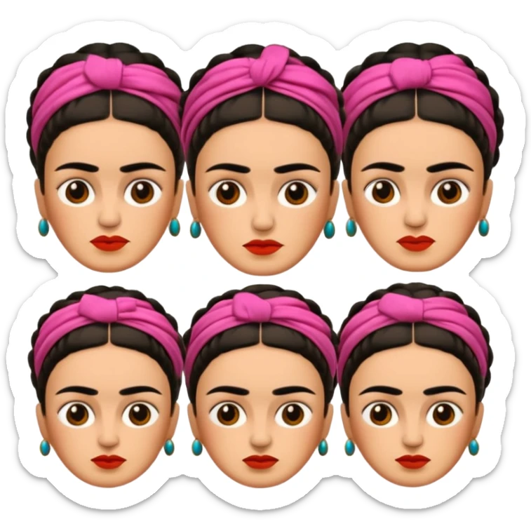 defferent emojis and emoticons of Frida Kahlo in style of her artworks  sticker
