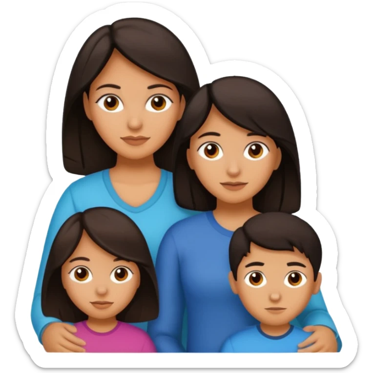 Latin mom with 3 kids. 15 year old girl. 13 year old boy and a 3 year old girl. sticker