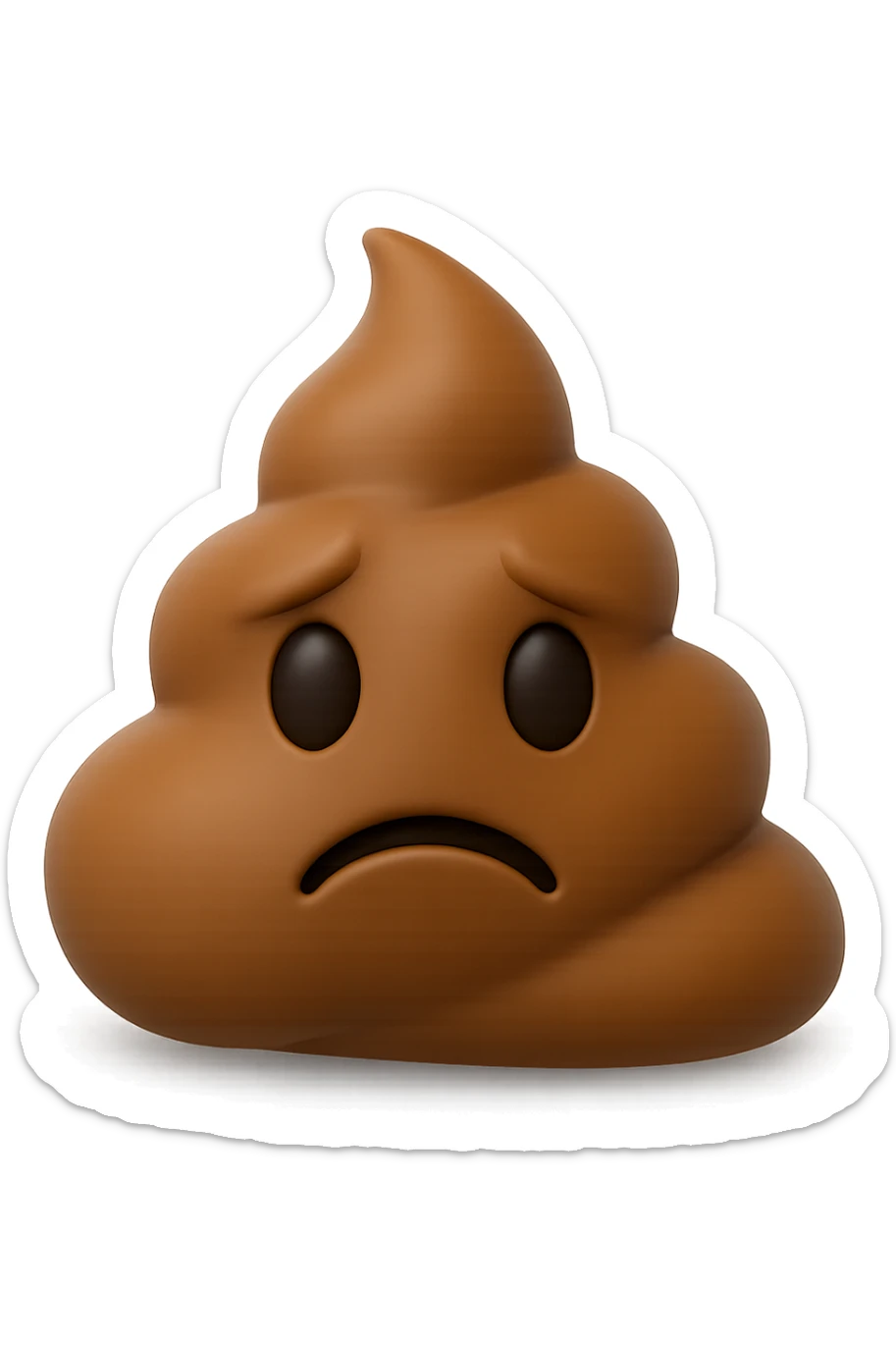 EMOJI STILE IPHONE 3D DI UNA MONTAGNETTA DI FECI A PALLINE CON ESPRESSIONE TRISTE, IPERREALISTICO 4K sticker