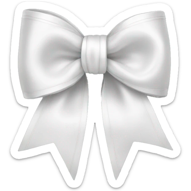 white satin bow sticker