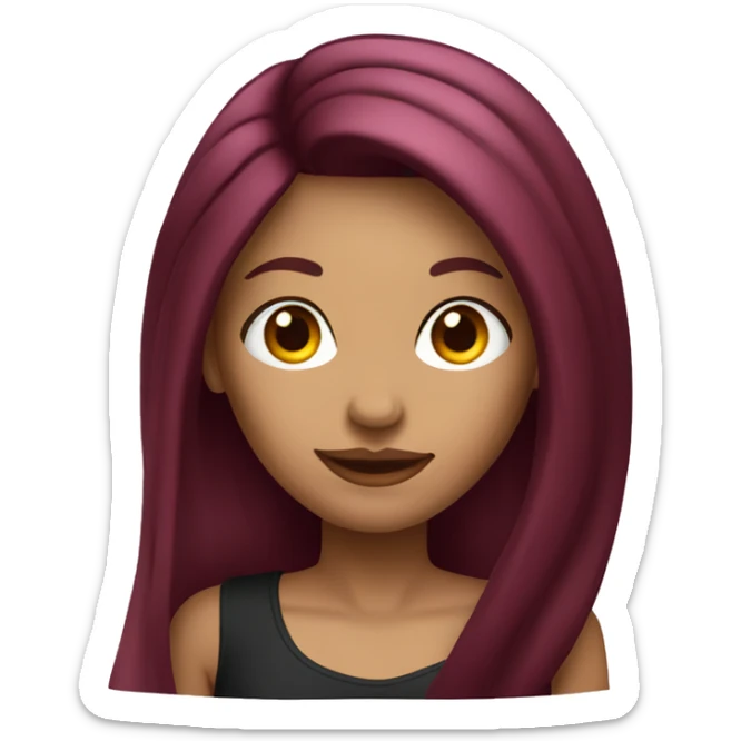 Tattooed woman with long straight burgundy hair sticker