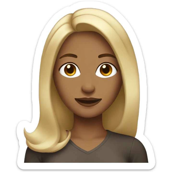 woman with blonde and brown highlights in hair sticker