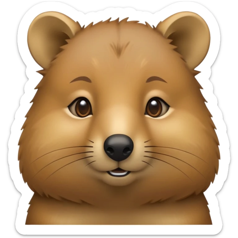 cinematic-noble-quokka-portrait-emoji,-poised-and-regal,-with-a-compact,-endearing-build-and-a-smooth,-well-groomed-brown-fur-that-glows-with-a-hint-of-golden-warmth,-deep-set-soulful-eyes-radiating-kindness,-simplified-yet-sharp sticker