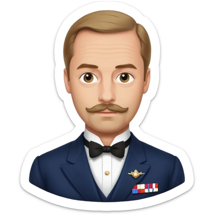 Prince George Duke Of Kent 5th Son of King George V but he don't have beard and moustache and he is husband of Princess Marina Of Greece And Denmark sticker