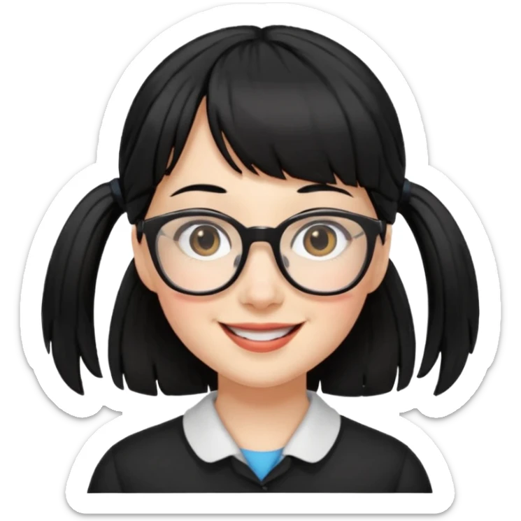 It's a trend setter that gives information related to all kinds of skin and beauty, but it's a little mild, with black hair, bangs, pigtails. It's a little cute and smiling. But you have to be an adult and look smart sticker