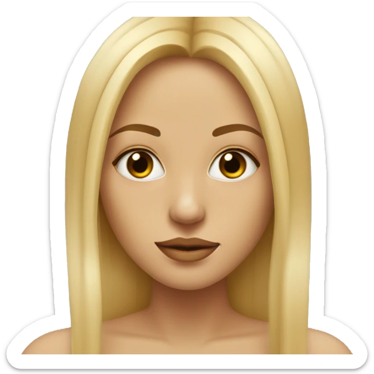 Blond and straigh hair woman, huzelnut eyes, piercing in right nose sticker