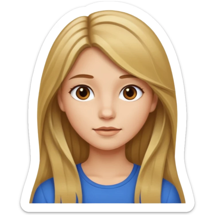 Girl with long brown hair with blonde highlights  sticker