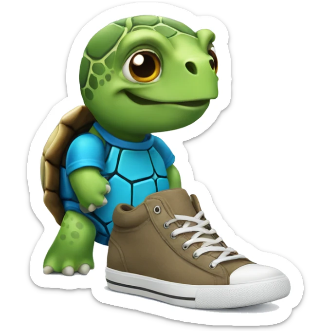 turtle wearing shoes sticker