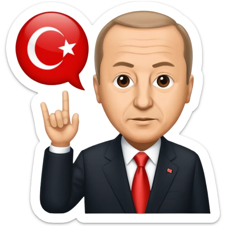 recep tayip erdoğan detaylı yüz hatları belirgin ve birazda bulanık sticker