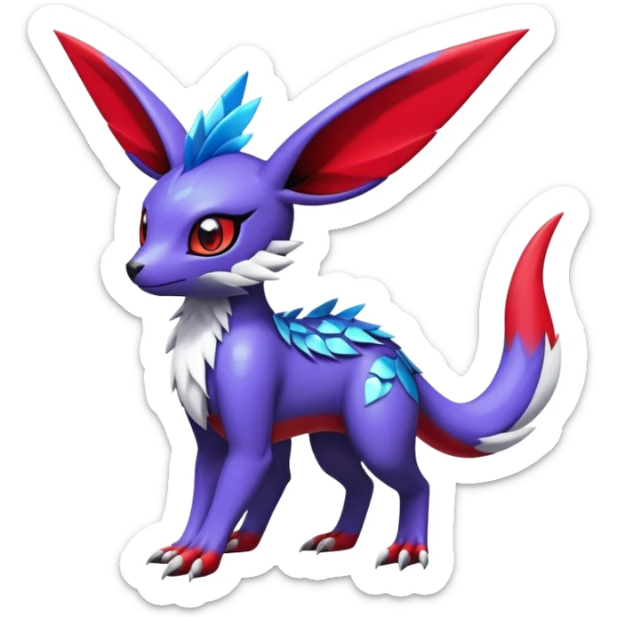  Cute Shiny Exotic Colorful Guilmon-Latias-Koraidon-Umbreon-Fakémon-hybrid-creature (full body)  sticker