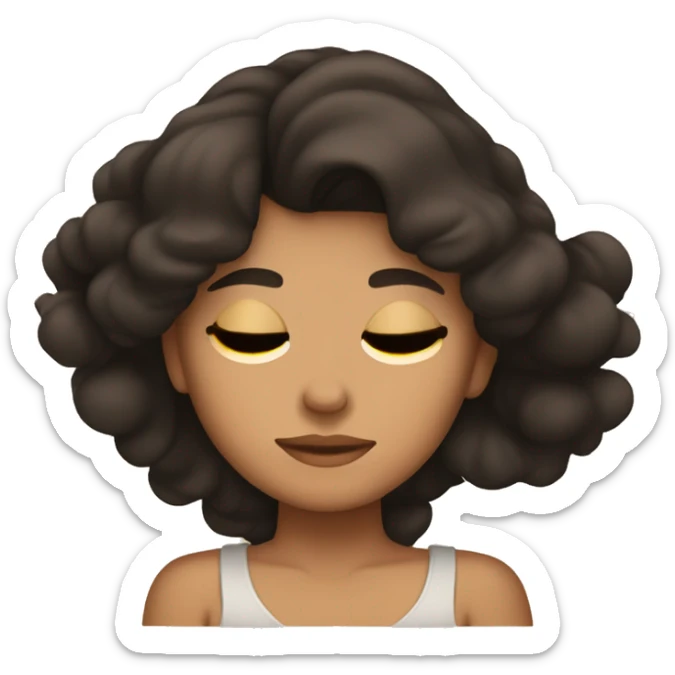 Girl with tan skin and brownish black hair sleeping peacefully  sticker
