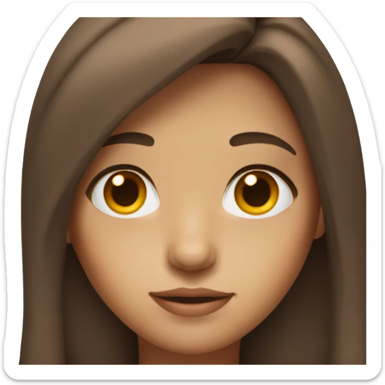 a girl with beautiful brown hair and amber eyes sticker