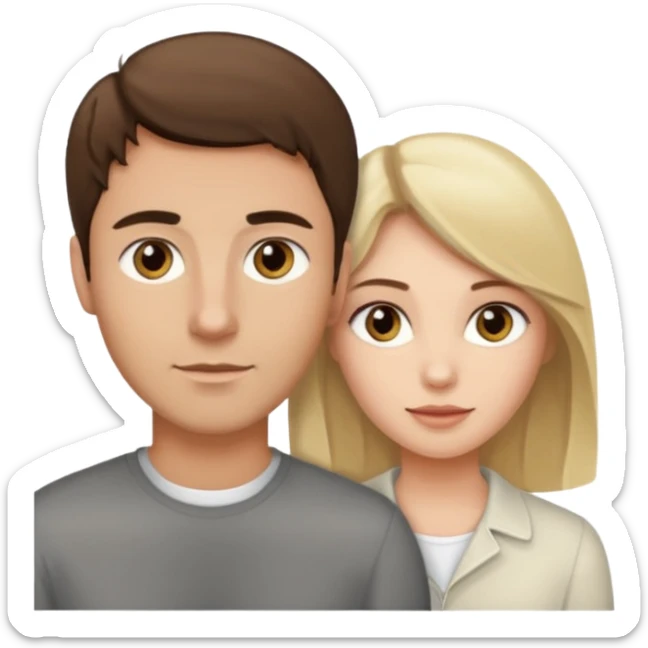 Light brown brunette man having sex with white blonde woman hazel eyes  sticker