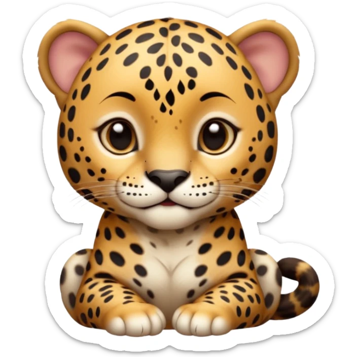 A high-resolution photo-realistic digital illustration of a baby jaguar, chest upward A high-resolution, photo-realistic digital illustration of a majestic baby jaguar sticker