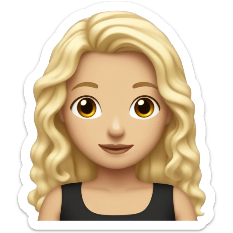 A white girl with blonde hair hugging a girl with tan skin and black wavy hair  sticker