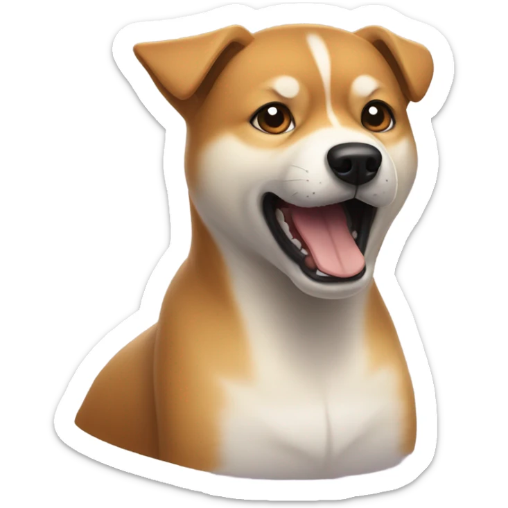 a dog named tony who is a shiba inu mix terrier slash shepherd small cute but fierce  sticker