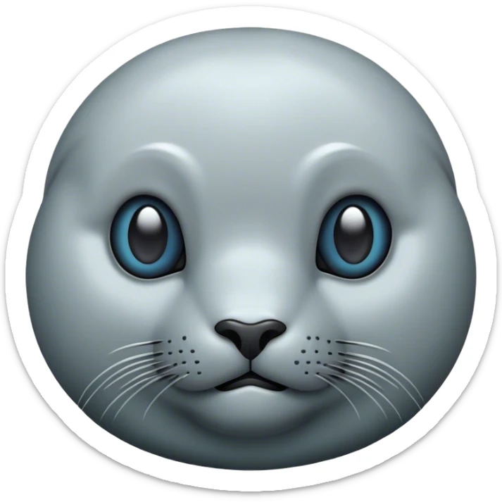 Cinematic Noble Seal Portrait Emoji, Poised and streamlined, with a sleek, smooth body of glossy, muted hues and expressive, dark eyes complemented by a rounded, agile head, Simplified yet sharp and sophisticated features, highly detailed, glowing with a soft, maritime luminescence, high shine, intelligent and graceful, stylized with an air of coastal authority, focused and alert, soft glowing outline, capturing the essence of a watchful marine guardian that appears ready to glide out of the screen with effortless authority! sticker