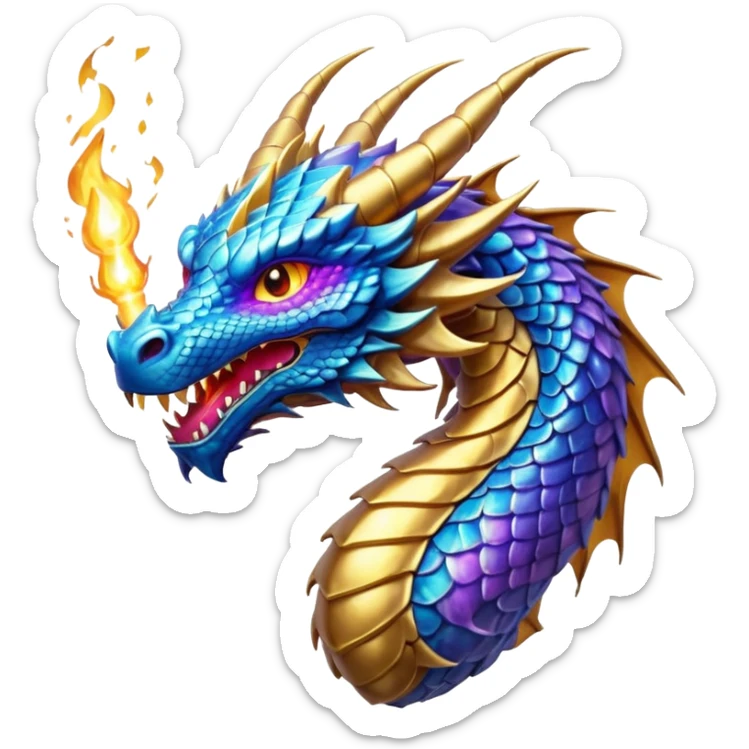 Amazing cool dragon with golden purpleish blue aura firing a energy blast which looks cool and dangerous at the sametime sticker