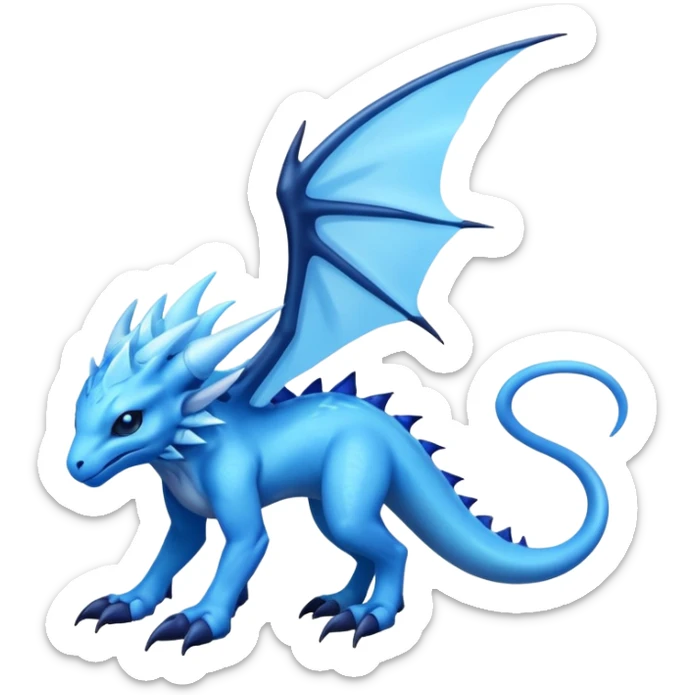 Shiny Dark Edgy  Inteleon-Amaura-Fakémon-hybrid-creature (full body)  sticker