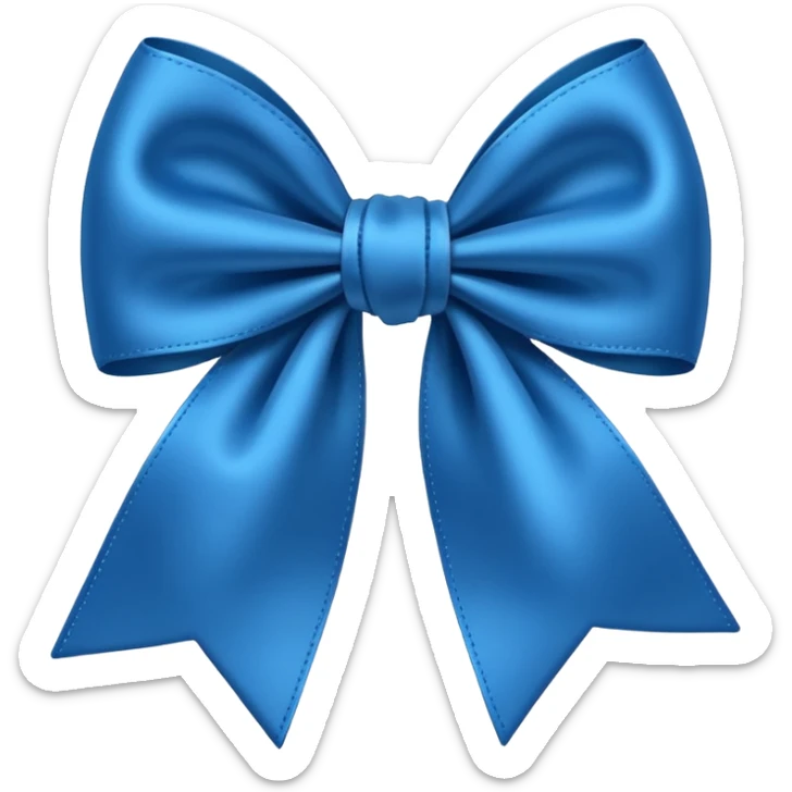 Blue bow sticker