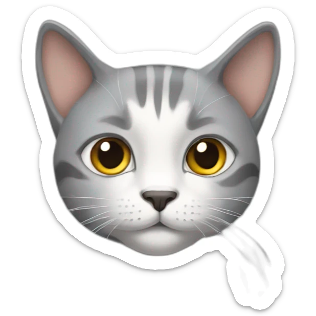 gato gris sticker